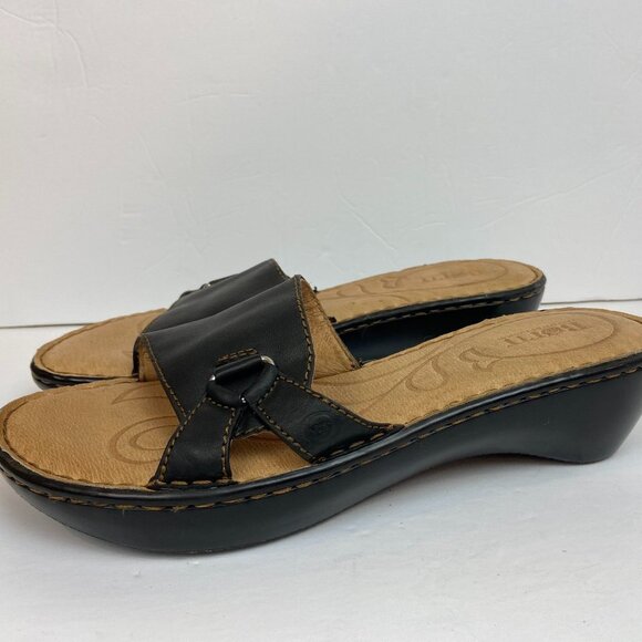 Born Shoes - NWOT BORN Brown Leather Slip On Mules Sz 10 M/ W